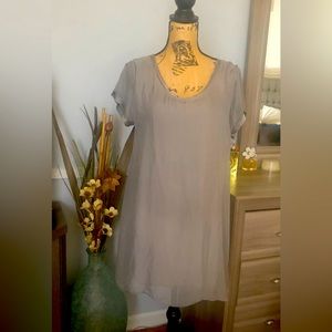 🩶EUC LIKE-NEW GRAY SILK DRESS MADE IN ITALY🩶